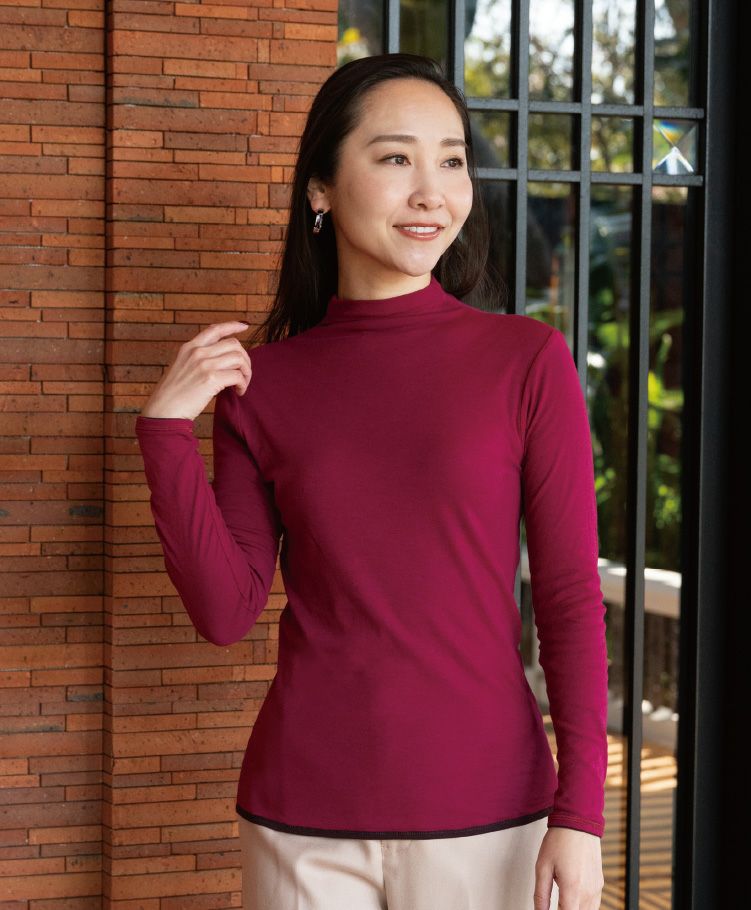 リバーシブルボトルネック長袖 | 天使の綿シフォン公式OnlineShop